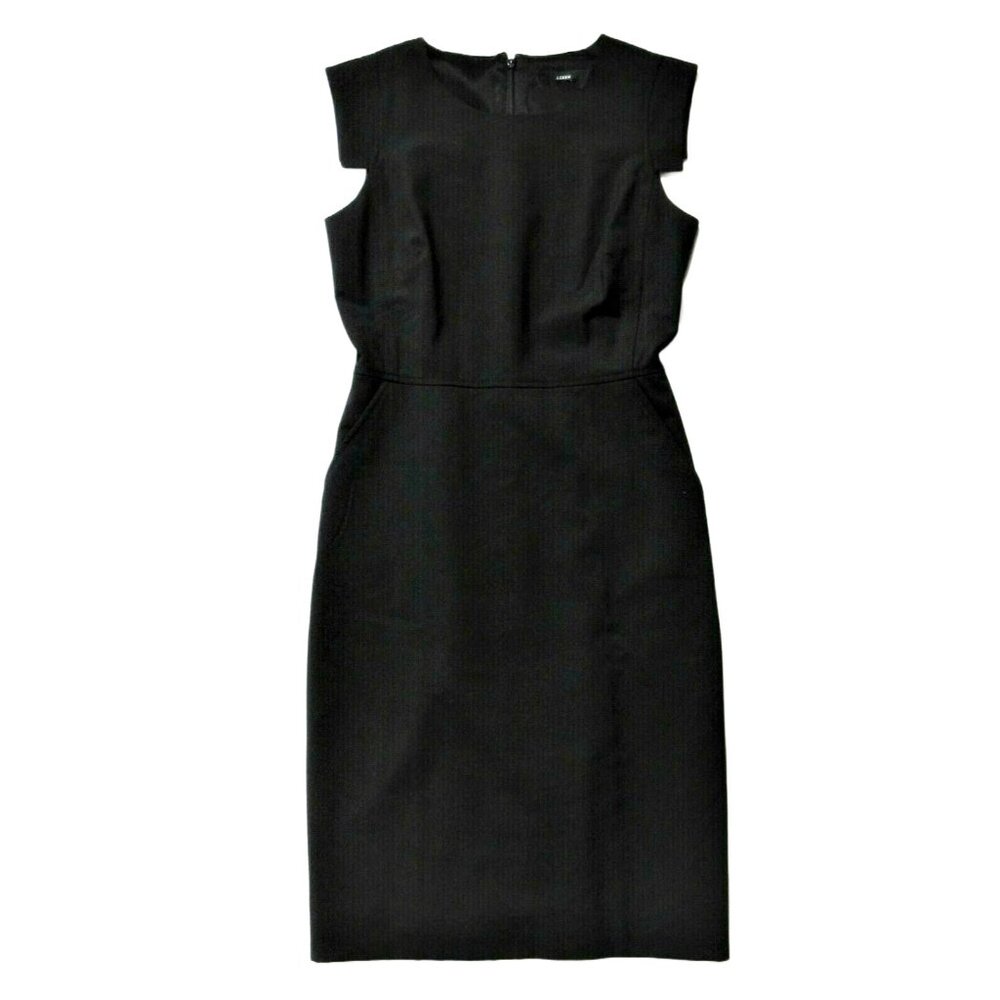 NWT J.Crew Resume Sheath in Black Italian Stretch Wool Dress 20 $228